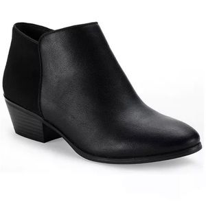 STYLE & CO Wileyy Ankle Booties Black Smooth Microsuede
